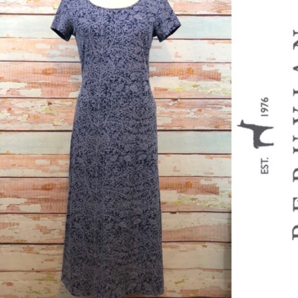 Peruvian Connection Long Blue Cotton Dress, Sz S